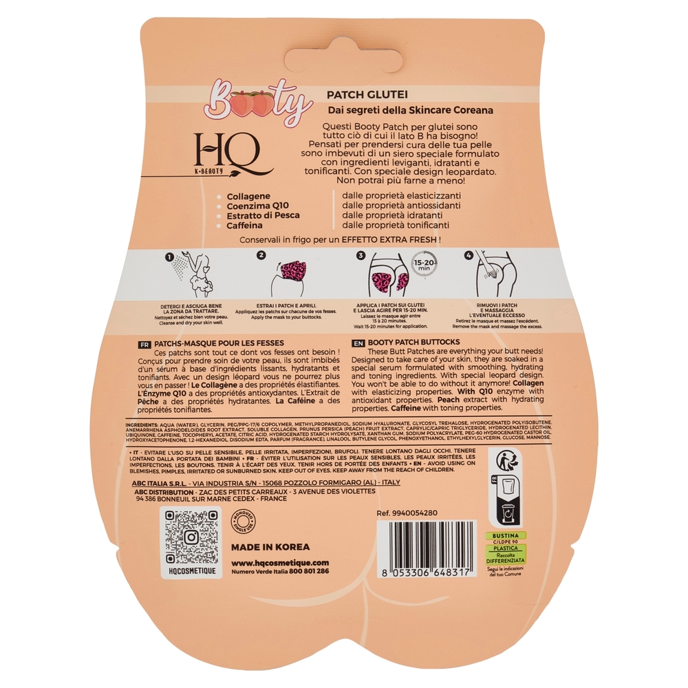 HQ K-Beauty Patch Glutei Booty Attivi: Elasticizzanti - Tonificanti